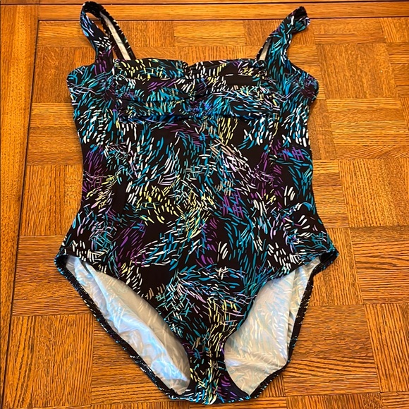 Calvin Klein Colorful Patterned Swimsuit size 12 - Picture 1 of 7